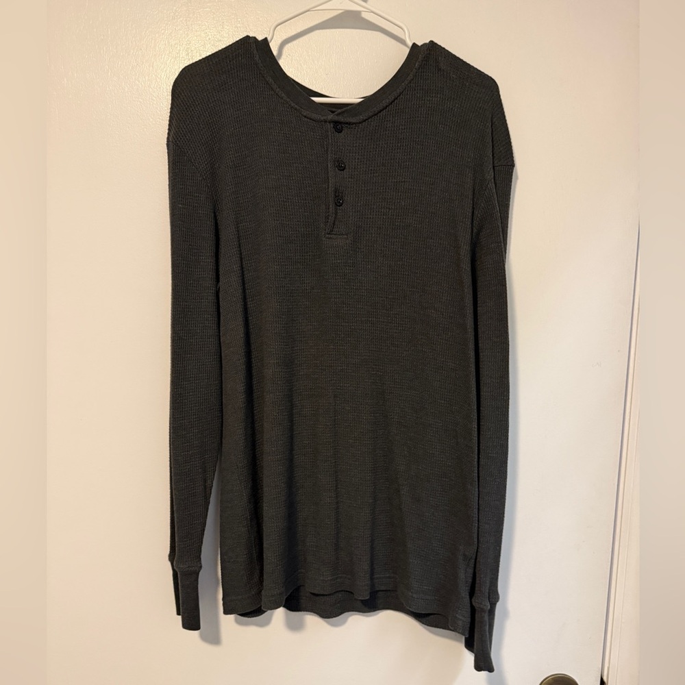 Joe Boxer Dark Gray Long Sleeve Henley Shirt